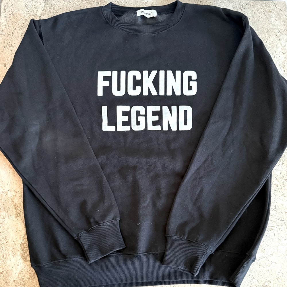 Black "Fucking Legend" Crewneck Sweatshirt